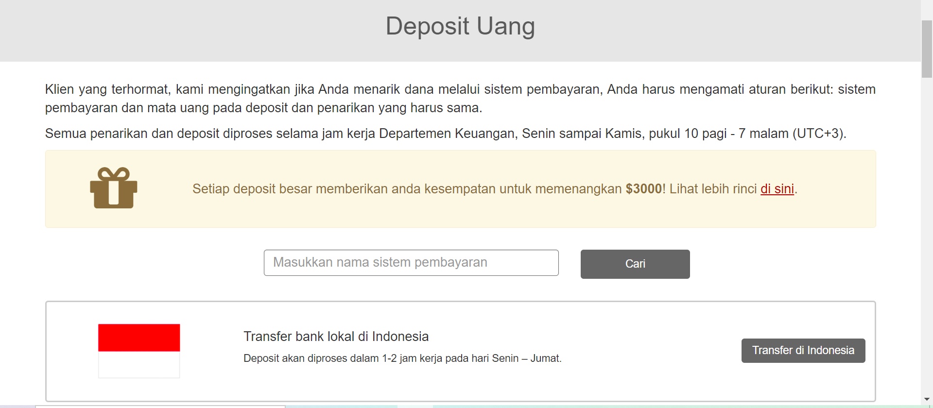 cara deposit instaforex