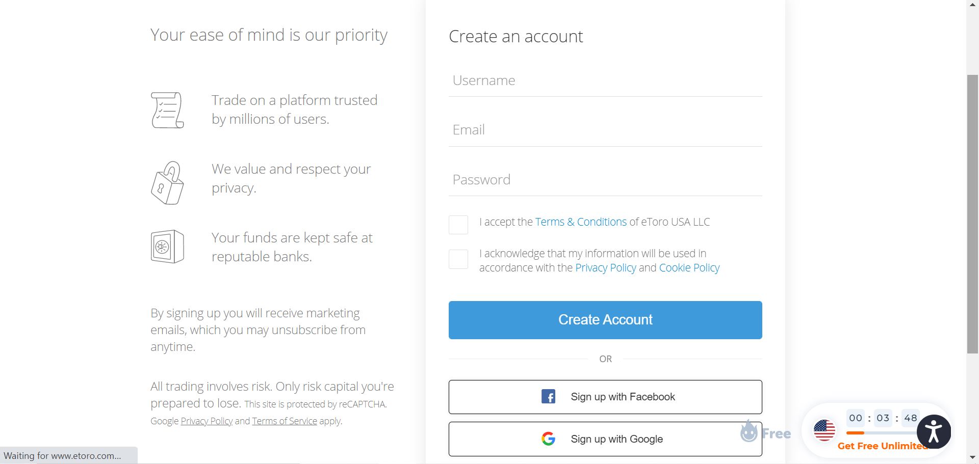 Buat Akun atau Sign Up di eToro