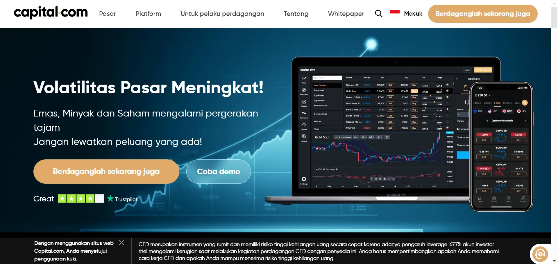 gambar platform web Capital com